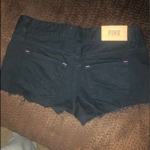 “Pink” black jean shorts